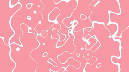 Poster - Abstract Pink Background With Flowing White Lines And Shapes