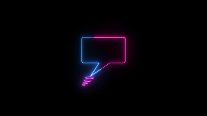 Poster - Neon Speech Bubble With Pink And Blue Glow