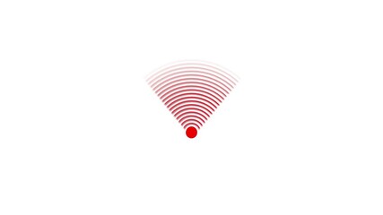 Poster - Red Wifi Signal Icon Animation On White Background.