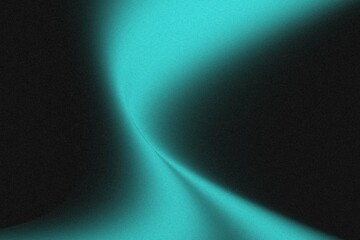 Poster - Abstract teal curve on black background.