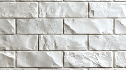 Poster - This white brick wall features a unique texture that enhances the aesthetic appeal of the interior space. The variation in surface creates visual interest and depth