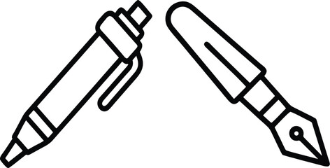 Poster - Print  Pen Icon set isolated on white background