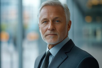 Poster - Portrait of a confident, mature businessman in a suit, conveying professionalism and success.