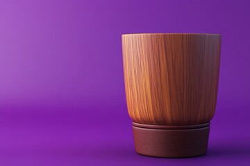 Poster - Modern wooden container against a vibrant background.