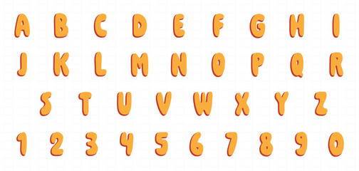 Poster - cute font letter vector set illustration design