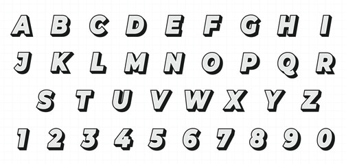 Poster - font effect style set graphic vector design