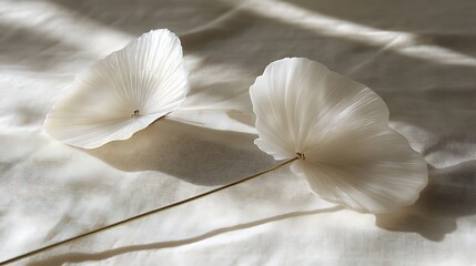 Poster - Ethereal Fabric Flowers on Delicate Cloth for Backgrounds and Textures