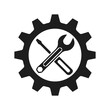 © ASADULHAQUE - Gear with Wrench and Screwdriver Icon for Maintenance