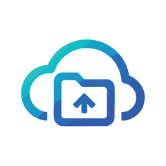 Poster - Cloud storage folder upload icon