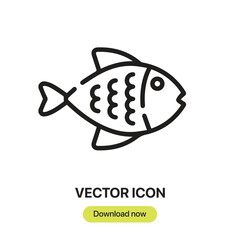 Leinwandbilder - Fish icon vector. Linear-style sign for mobile concept and web design. Fish symbol illustration. Pixel vector graphics - Vector.	