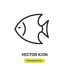 Leinwandbilder - Fish icon vector. Linear-style sign for mobile concept and web design. Fish symbol illustration. Pixel vector graphics - Vector.	