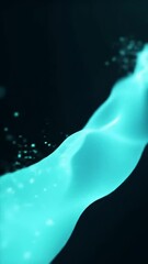Wall Mural - Abstract Blue Flowing Water with Particles on Black Background. Cool Footage for Advertising, Social Media.