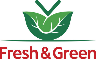 Poster - Fresh and Green Logo Design with Leaves and Check Mark
