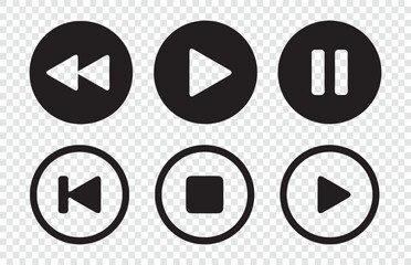 player interface icon. play button icon. play and pause buttons icon set, ideal for media players. v