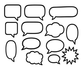 Poster - Hand Drawn Speech Bubble Set with Blank Comic Callouts