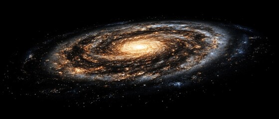 Wall Mural - a spiral galaxy with a bright yellow center