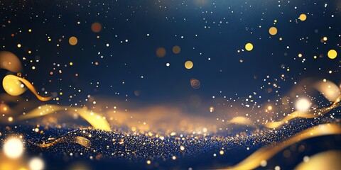 Wall Mural - a beautifully designed 'happy new year 2025' greeting card, with golden sparkles, shimmering confett