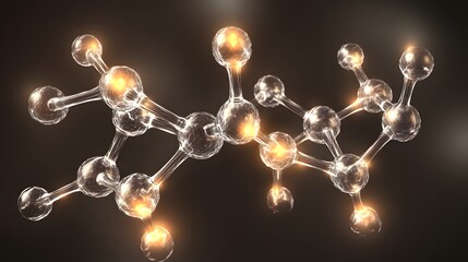 Poster - Complex molecular structure in a dark background.