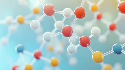 Poster - Colorful molecular structure display against a light background.