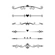 © Borsha - Dividers doodle set. Wedding decorative elements. Divider ornament, borders, vintage line separators. Hand drawn vector illustration isolated on white background.