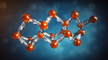 Poster - Complex molecular structure of organic compound in 3d illustration.