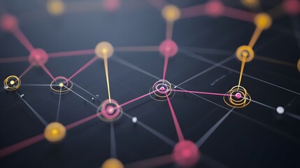 Poster - Abstract network design with colorful connections.