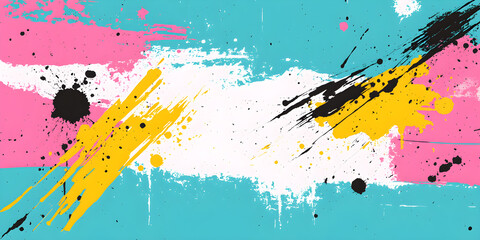 Poster - The lively, brightly colored backgrounds contrast beautifully in a chaotic, punk style.