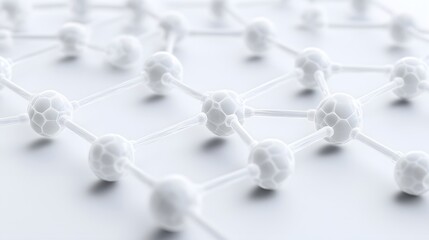 Poster - Complex molecular structure design in white.
