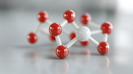 Poster - 3d model of a molecular structure showing atoms and bonds.