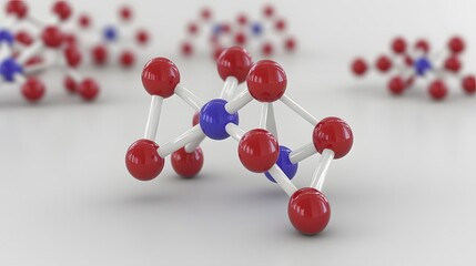 Poster - 3D illustration of molecules in a crystal structure.