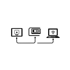 Poster - 
Smart Device Icon, Symbolizing the Digital Transformation of the Internet of Things and Connected Systems