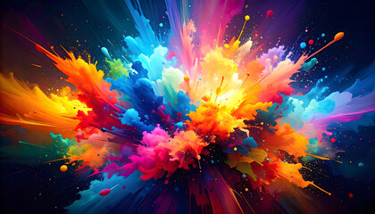 Poster - An Abstract Colorful Explosion Creates a Vibrant and Dynamic Wallpaper with an Array of Vivid Colors and Explosive Energy to Enrich Any Space