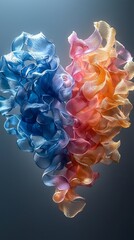 Poster - Ethereal heart of pastel ribbons floating in a gradient