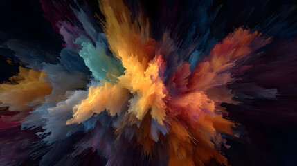 Poster - Spectacular Burst of Color Exploding in an Abstract Expression of Artistry and Design A Stunning Wallpaper Capturing Dynamic Energy and Vibrancy