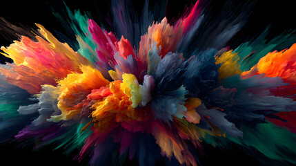 Poster - An Explosion of Vivid Pigments A Symphony of Colors Creating an Abstract Masterpiece That Captivates the Eye with its Beauty and Complexity