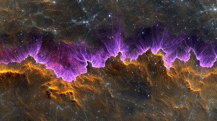 Wall Mural - cosmic nebulae, fiery purple filaments