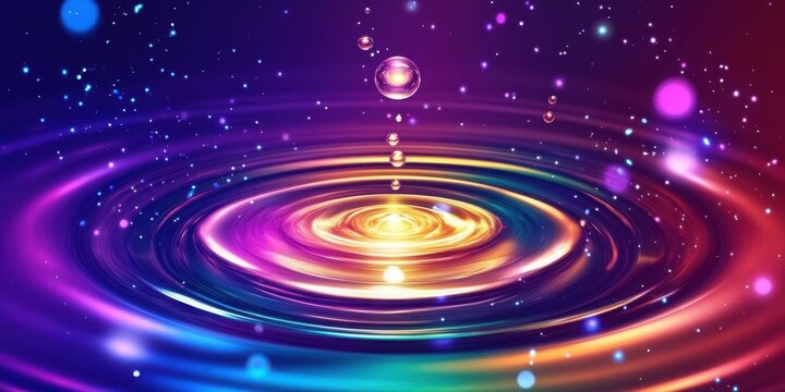 Background reveals chromatic shimmer of holographic drop spin