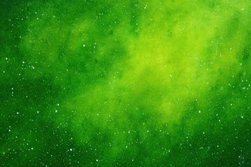 Poster - A vibrant green nebula-like cloud with scattered white specks resembling stars in a cosmic space scene.
