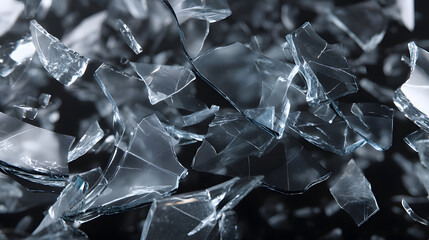 Poster - A Mesmerizing Dance of Shattered Glass An Abstract Symphony of Fragments Reflecting Light and Shadow Transforming Surfaces into Captivating Wallpapers of Artistic Intricacy