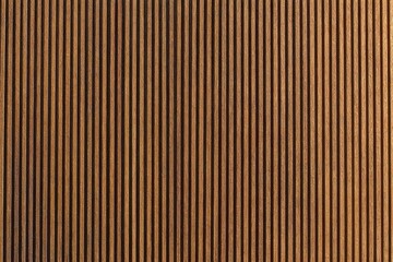 Poster - Vertical wooden slats create a textured, striped pattern in warm brown tones.