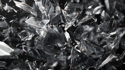 Poster - A Captivating Exploration of Shattered Glass Fragmented Realities Exploring Delicate Textures and Reflective Brilliance Creating an Abstract Wallpaper Aesthetic