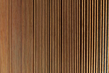 Poster - Vertical wooden slats form a repeating linear pattern, creating a warm and textured visual effect that highlights natural wood tones and symmetry.