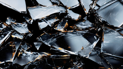 Poster - Shattered Reflections A Captivating Abstract Composition of Glass Fragments Creating an Intriguing Textured Wallpaper Design with Light and Shadow Play in an Abstract Style