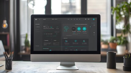 Poster - Modern computer display showing a user interface for home automation.