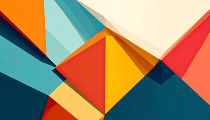 Poster - Colorful Overlapping Polygons Create a Dynamic and Abstract Composition Forming a Visually Engaging Backdrop for Creative Digital Projects and Graphic Designs