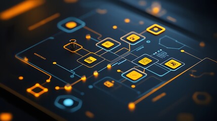 Poster - Close-up view of a digital circuit board design.