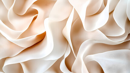 Aufkleber - Elegant folds of soft, creamy fabric create a delicate texture, perfect for fashion or decor backgrounds