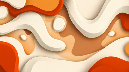 Aufkleber - Abstract layered design featuring warm orange and cream tones, creating a fluid, dynamic background