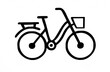 © Maxim Chuev - Bicycle icon bike vector symbol, Modern and editable bicycle icon. basket case box. Bike line banner. Bicycle road tour background. Cyclist journey travel illustration. transport.