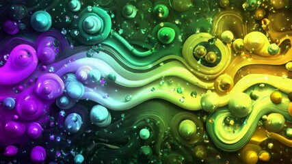 Poster - Multi-colored conical and wavy shapes change color quickly